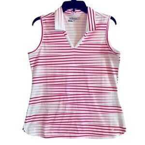 Nike Golf Polo Tour Performance Dri Fit Pink, Purple, and‎ White- Size Medium